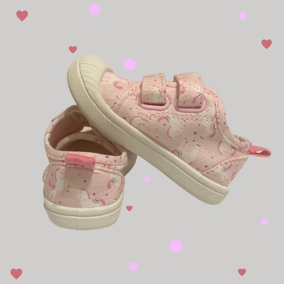 Cat and Jack Girls Toddler Size 4 Pink Unicorn Velcro Sneakers - Picture 3 of 5